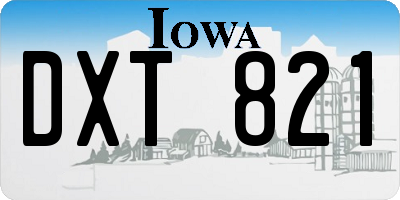 IA license plate DXT821
