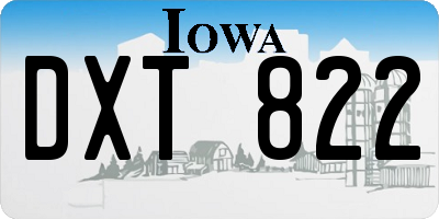 IA license plate DXT822