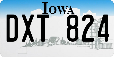 IA license plate DXT824