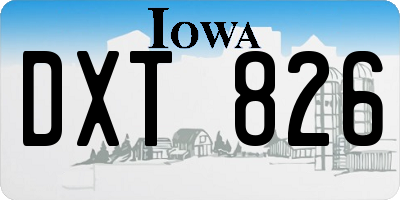 IA license plate DXT826