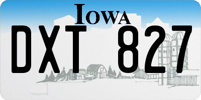 IA license plate DXT827