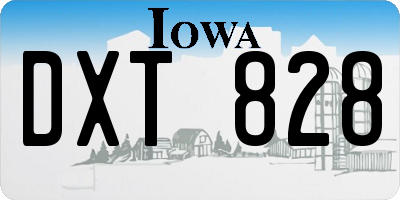 IA license plate DXT828