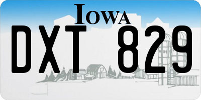 IA license plate DXT829