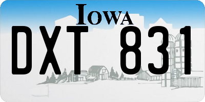 IA license plate DXT831