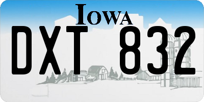 IA license plate DXT832