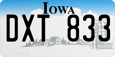 IA license plate DXT833