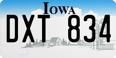 IA license plate DXT834