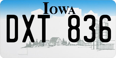 IA license plate DXT836