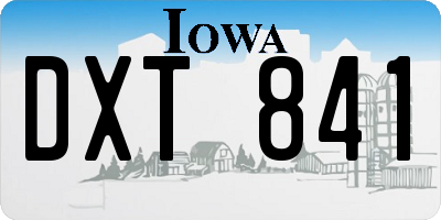 IA license plate DXT841