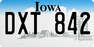 IA license plate DXT842
