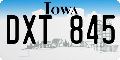 IA license plate DXT845