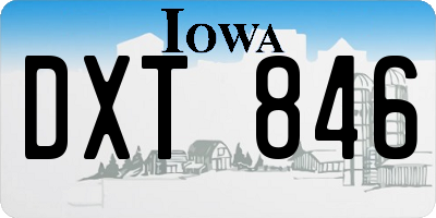 IA license plate DXT846