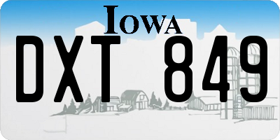 IA license plate DXT849