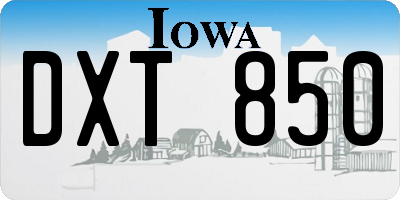 IA license plate DXT850