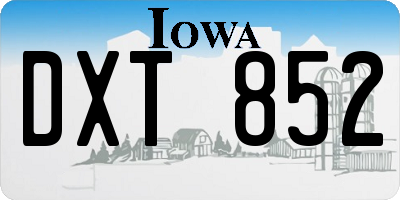 IA license plate DXT852