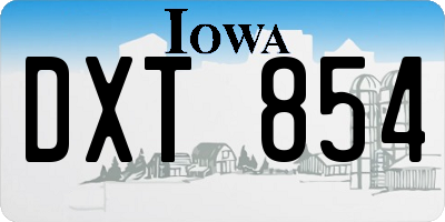 IA license plate DXT854