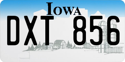 IA license plate DXT856