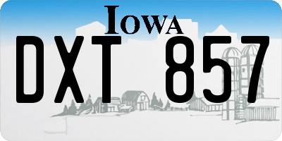 IA license plate DXT857