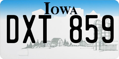 IA license plate DXT859