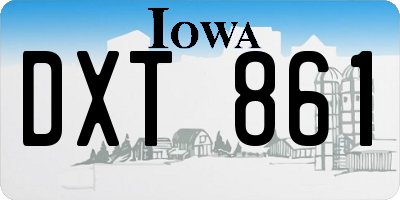 IA license plate DXT861