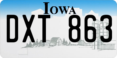 IA license plate DXT863