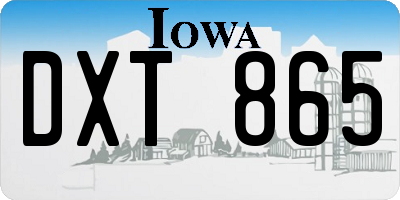 IA license plate DXT865