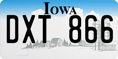 IA license plate DXT866