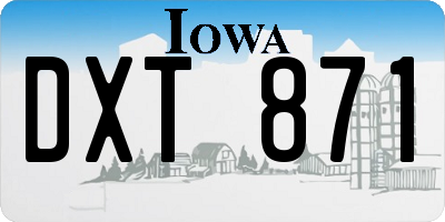 IA license plate DXT871