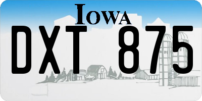 IA license plate DXT875