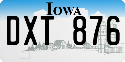 IA license plate DXT876