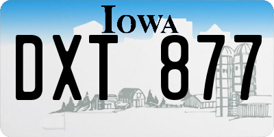 IA license plate DXT877