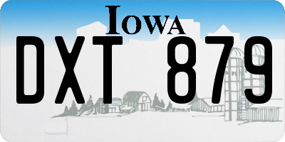 IA license plate DXT879