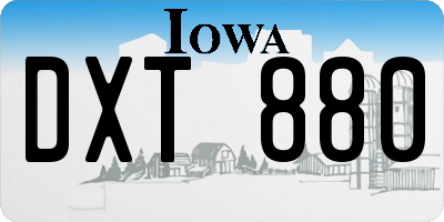 IA license plate DXT880