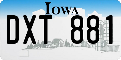 IA license plate DXT881