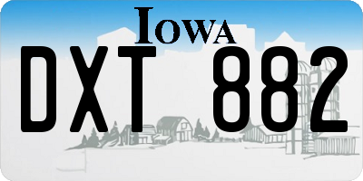 IA license plate DXT882