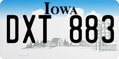 IA license plate DXT883
