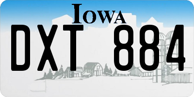 IA license plate DXT884