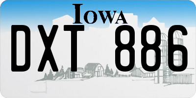 IA license plate DXT886