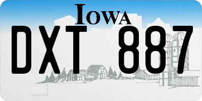 IA license plate DXT887