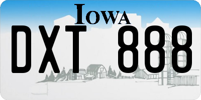 IA license plate DXT888