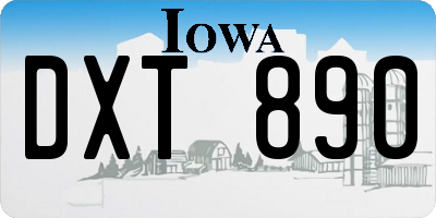 IA license plate DXT890