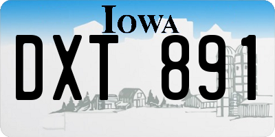 IA license plate DXT891