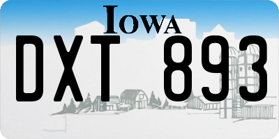 IA license plate DXT893