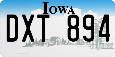 IA license plate DXT894