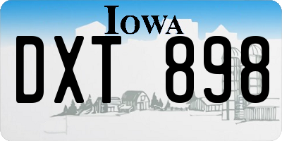 IA license plate DXT898
