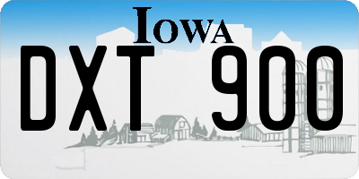 IA license plate DXT900
