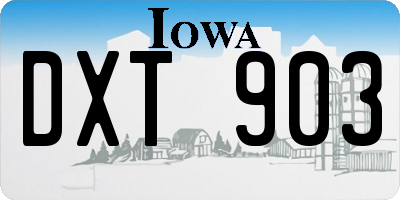 IA license plate DXT903