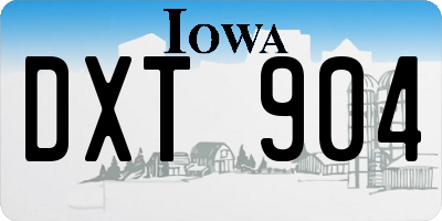 IA license plate DXT904