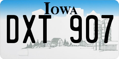 IA license plate DXT907