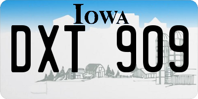 IA license plate DXT909